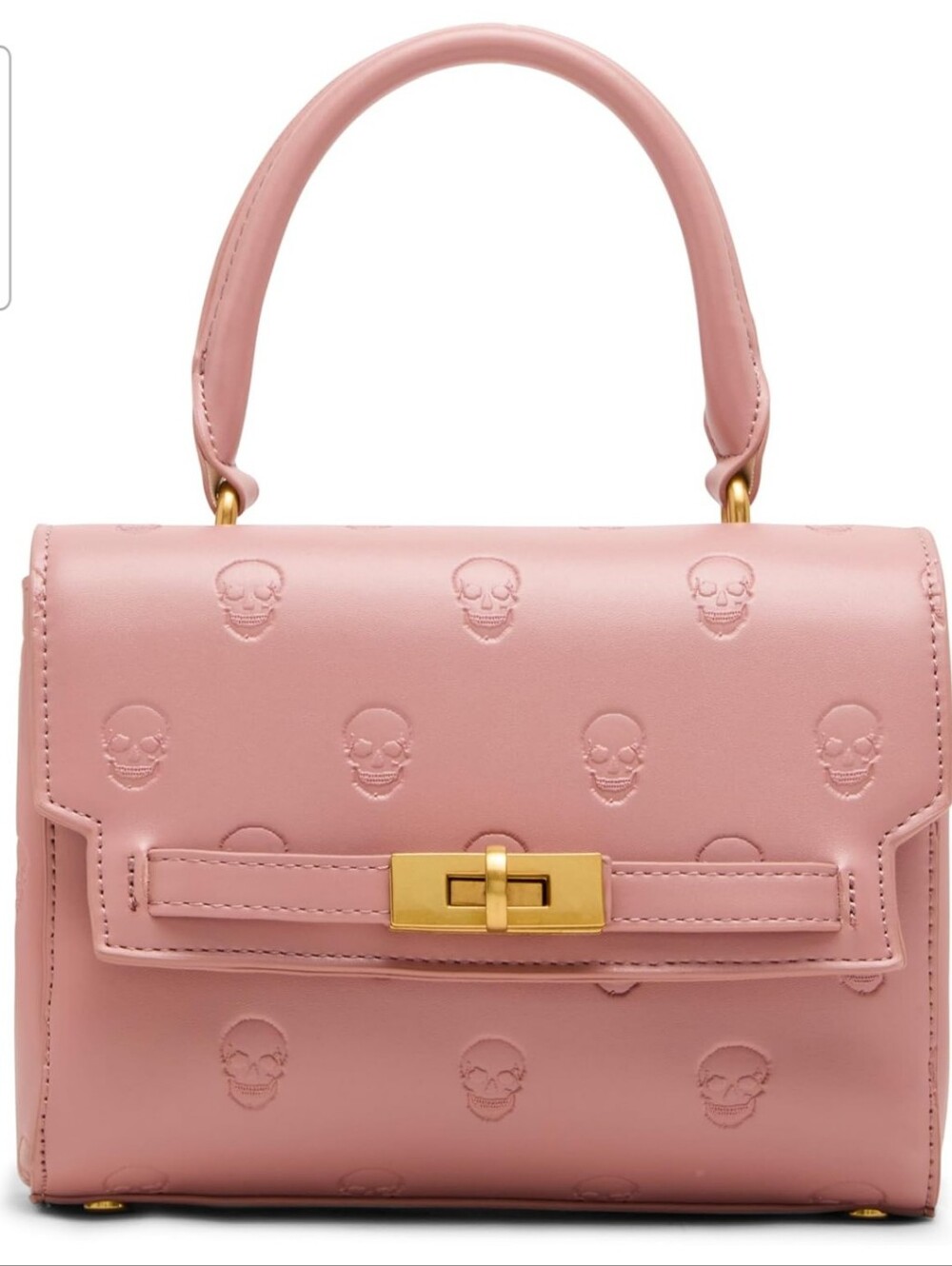 Betsey Johnson Top-Handle Pink Skullicious with Gold Turn-Lock And Strap.